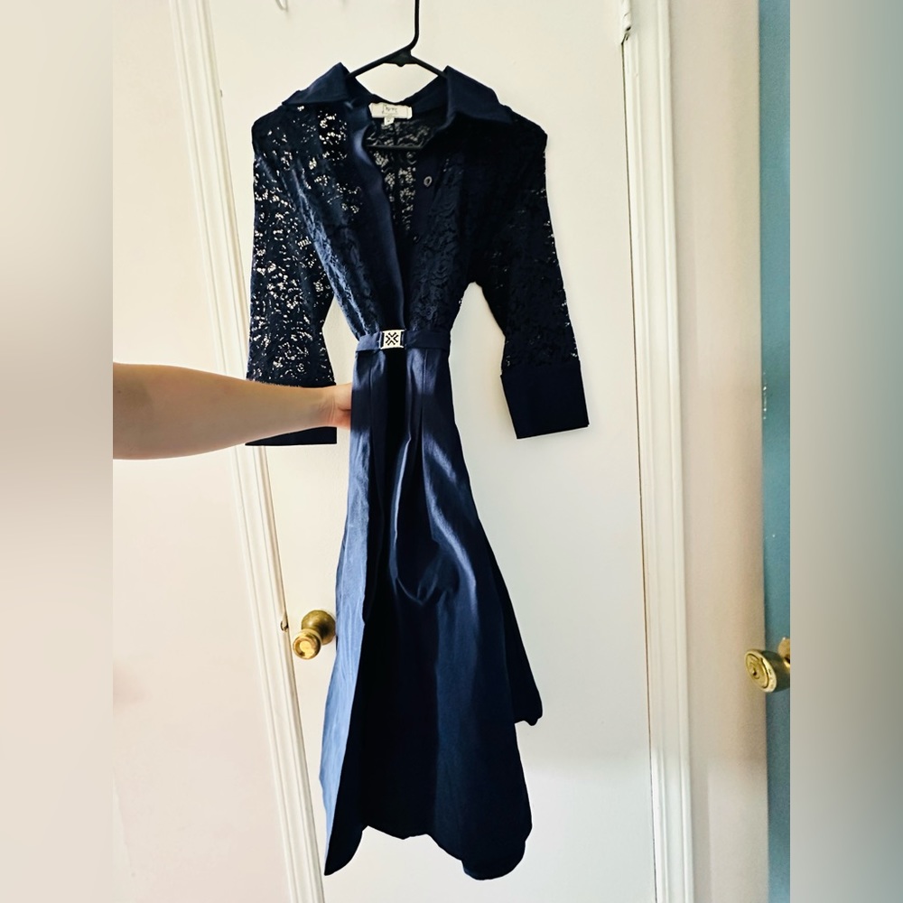 Very elegant dark blue dress